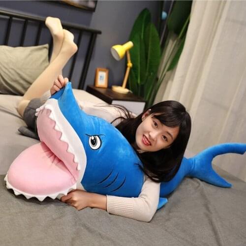 Popular New Shark big mouth Doll Plush toy soft animal ocean stuffed pillow Funny cushion Creative Child girl Birthday Gift