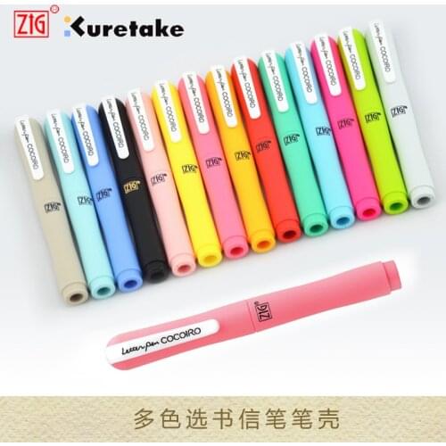 ZIG Cocoiro Lettering Pens Kuretake Letter Brush Penholder 16 Colors Japan Pen Shell