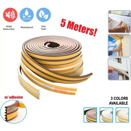 Arrowzoom 5M Soundproof Door Window Insulation Draught Excluder Self-Adhesive Weather Foam Seal Strip