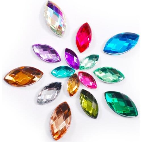 High quality new 1000pcs mixed size horse eye shape acrylic crystal rhinestone DIY nail art design decorative accessories