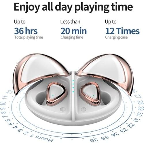 TWS ear buds bluetooth wirelss headphones HIFI stereo noise cancelling headset sports waterproof earbuds