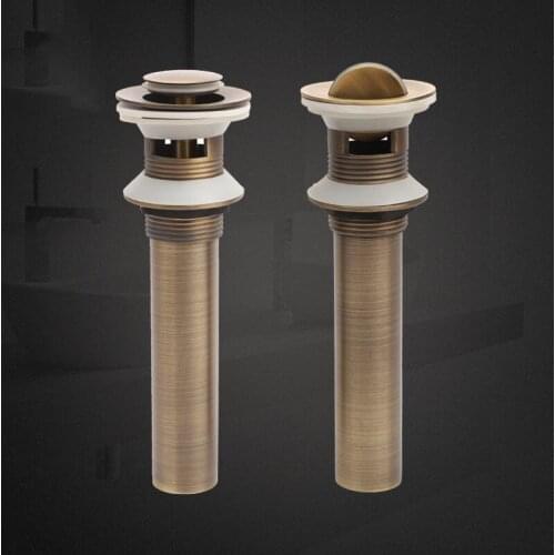 Bathroom Basin Sink Pop-up Flip Type Drain Plug Bathroom Drop-Down Drain Pipe Faucet Fitting Brass Color