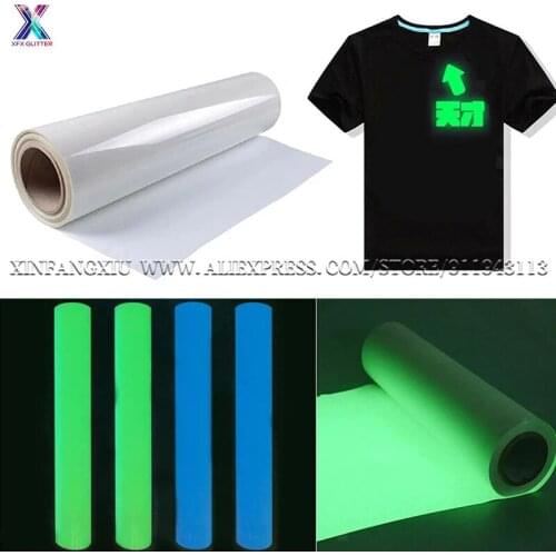 XFX HTV 10pcs 12*10in Glow In Dark Heat Transfer Vinyl Iron-on T-Shirt Textiles Cricut Film Heat Press Vinyl Roll HTV for Cricut