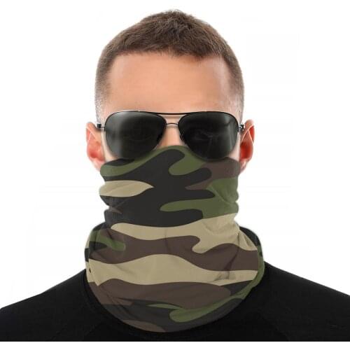 Green Camo Scarves Half Face Mask Men Women Halloween Neck Warmer military Balaclava Bandanas Windproof Headband Outdoor Hiking