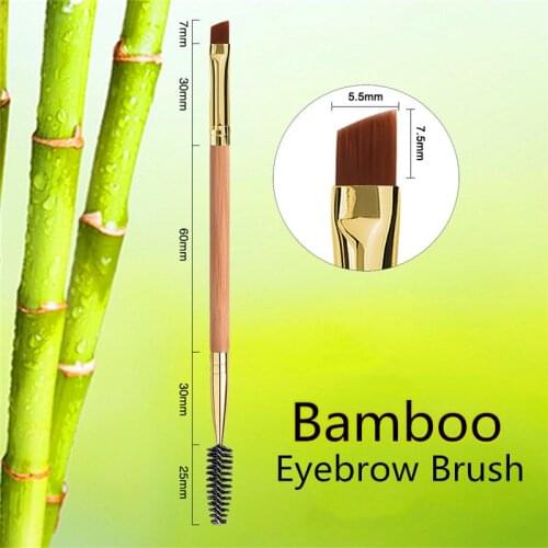 Bamboo Makeup Brush Brow Contour Oblique Angled Eyebrow Eyeliner Brushes Cosmetics Eyeshadow Professional Eye Beauty Accessories