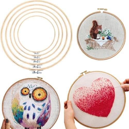 1Pcs 8-40.5cm Wooden Handy Cross Stitch Machine Embroidery Shed Hoop Ring Bamboo Frame Hoops Round Needlecraft Sewing Tools