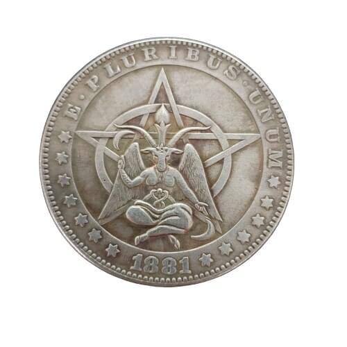 1pcs Hobo coin 1881 Five-pointed Star Goat Morgan Commemorative coin Collection Living Room Decoration Coin Crafts Gift