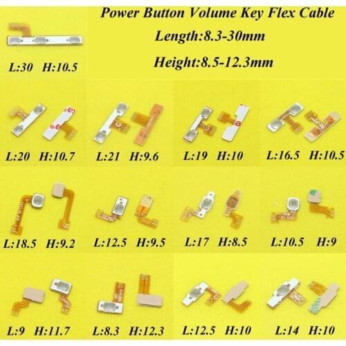13 models, Volume Key button Power Switch Flex Cable Ribbon replacement parts For Smart Phone,length:8.3-30mm height:8.5-12.3mm