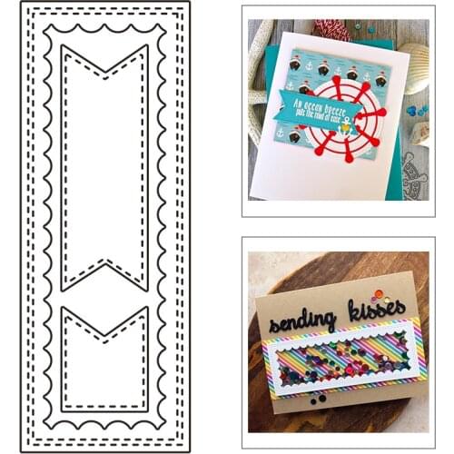 2021 New Rectangle Frame and Banners Metal Cutting Dies For Mould Cut Craft Making Label Album Card Scrapbooking No Stamps Sets