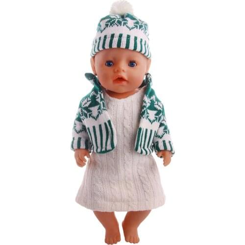 4Pcs/Set Doll Clothes Vest T-shirt Skirt Leggings For 18 Inch American&43 Cm Born Doll For Generation Christmas Baby Girl`s Toy