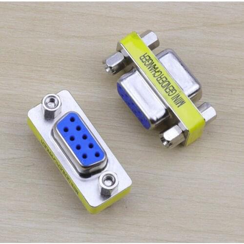 5PCS DB9 Female To Female Mini Gender Changer Adapter RS232 Serial Connector D-SUB9pin femal Gender Changer RS232 DB9 connectors