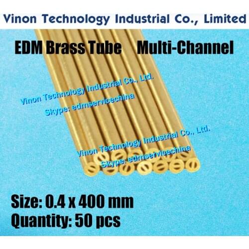 50pcs/bag) 0.4x400MM Brass Tube Multichannel, EDM Multihole Brass Tube Electrode 0.4x400mm, Drill EDM Parts Brass Tubing