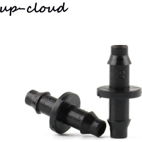 50pcs UP-CLOUD 4/7mm Barbed Equal Straight Connector 1/4" Garden Hose Joint Micro Irrigation Greenhouse double way connector