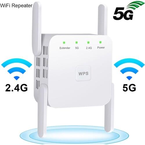 New 5G Wireless WiFi Repeater 1200Mbps WiFi Repeater Port Router Wi-Fi Amplifier Long Range Signal Repiter Extender Home Network