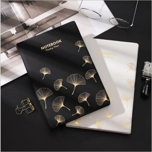 256Pages A5Ginkgo leaves Journal plan Notebook Daily Business Office Work Notebook Simple Thick College Office School Supplies