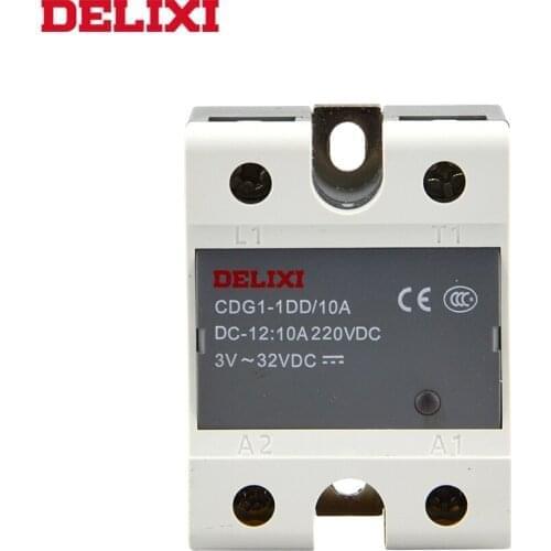 DELIXI CDG1 solid state relay SSR-10DD 25DD 40DD 60DD 80DD 3-32V DC TO 12-220V DC SSR single phase DC Control DC No Contact
