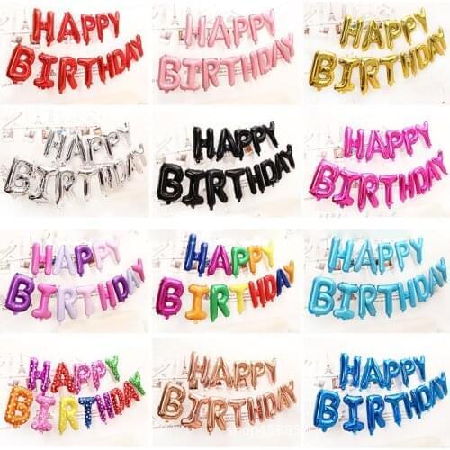 Wispun 16 Inch HAPPY BIRTHDAY Foil Balloons Happy Birthday Party Decoration Kids Alphabet Air Balloons Baby Shower Supplies