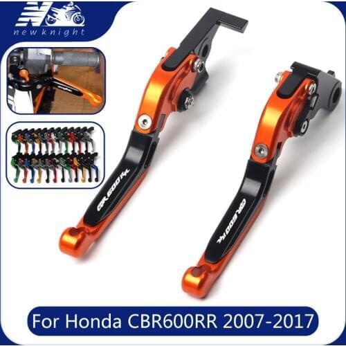For Honda CBR600RR 2007-2017 2016 Laser logo Motorcycle CNC Aluminum alloy Adjustable Foldable Brake Clutch Lever Accessories