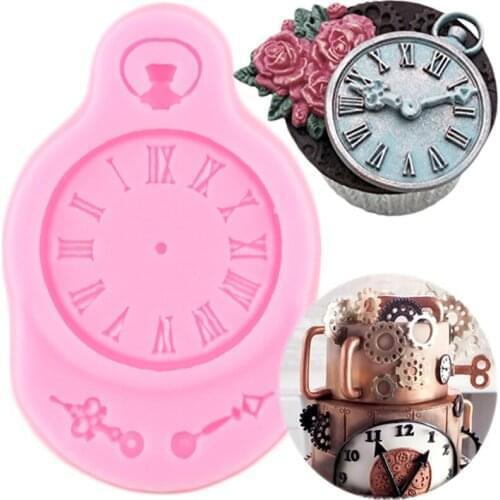 Clock Shape Cake Mold 3D Silicone Mold Fondant Resin Candy Mould Chocolate Jelly Decorating Tools Baking Tools DIY Wedding Cake