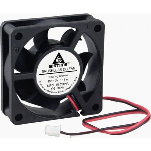 Gdstime 5 Pcs 2Pin 12V 6cm 60x60x20mm Brushless DC Cooling Fan 60mm x 20mm PC Computer Case Cooler 6020