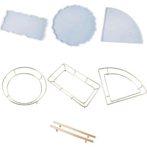 Crystal Epoxy Resin Tray Mold Fruit Plate Cup Mat Casting Silicone Mould DIY Crafts Coaster Making Tool W0YA