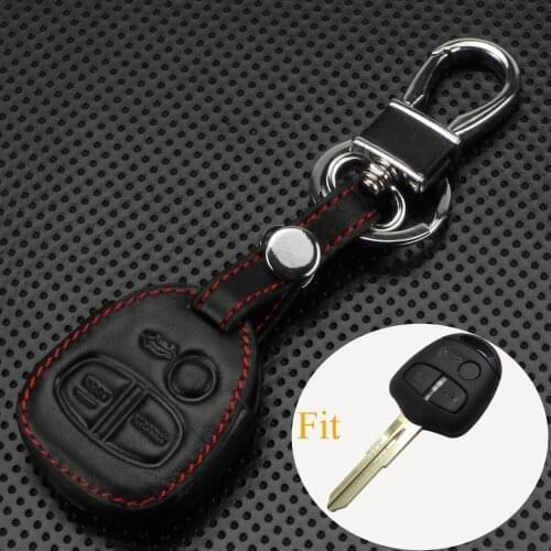Kutery 10pcs/lot 3 Buttons Leather Car Remote Key Cover Case For Mitsubishi Outlander Lancer EX / ASX Pajero