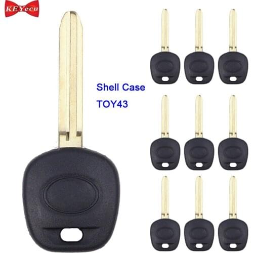 KEYECU 10pcs for Toyota 4Runner Camry Corolla Matrix Transponder Key Shell Case Fob Housing Cover Uncut TOY43 Blade
