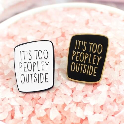 Creative geometric black and white enamel letters enamel brooch border alphabet lapel badge fashion jewelry for friends gifts