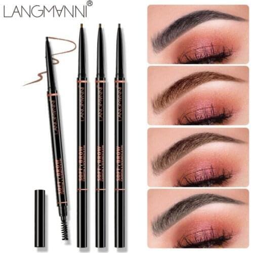 Langmanni 2020 New Double-head Rotating Automatic Eyebrow Pencil Waterproof And Durable 1.5mm Ultra-fine Wild Eyebrow TSLM1