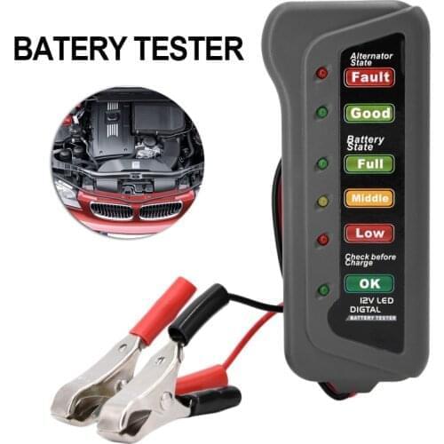 Mini 12V Car Battery Tester Vehicle Alternator Test auto Battery Check Diagnostic Tool for Automobile/Motorcycle
