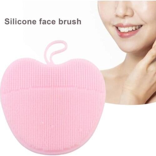 Soft Handheld Silicone Facial Cleansing Brush Mild Anti-Slip Face Massage Scrubber Pad Exfoliating Removing Blackhead Massaging