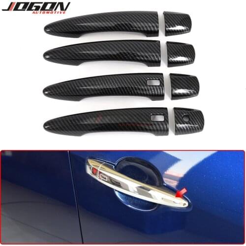 Carbon Fiber Look Side Door Handle Sticker Cover Trim For Nissan Altima L34 2019 2020 Car Styling