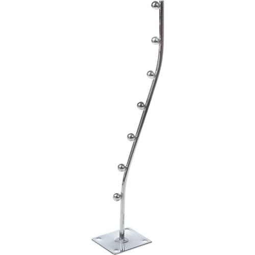 Wall Mount Waved Waterfall Hanger Rack 7 Beads Garment Display Hooks