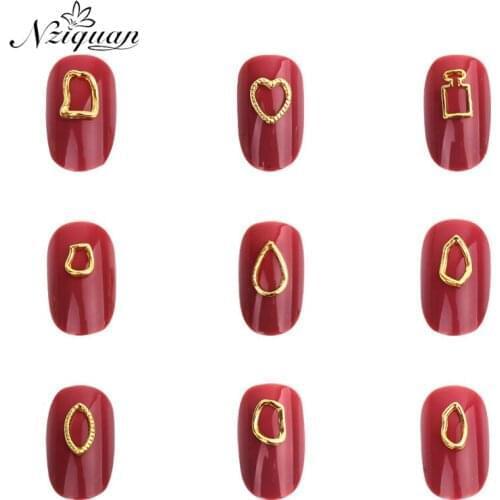 NZIQUAN 20pieces / pack Japan 3d nail art decoration metal various irregular frame DIY nail art decoration accessories
