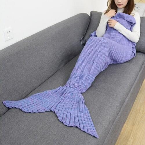 Mermaid Tail Blanket Crochet Mermaid Blanket for Adult Super Soft All Seasons Sleeping Knitted Blankets14 Colors