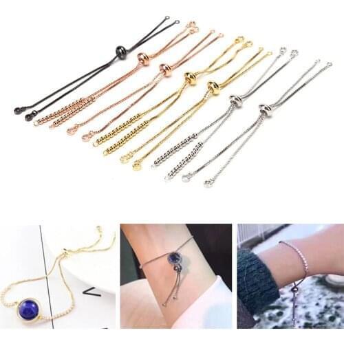 Adjustable Slider Chain for Jewelry Making DIY Loops Connector Pendants Bracelets Material Findings