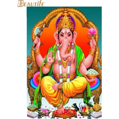 Custom Lord Ganesha Poster Cloth Silk Poster Home Decoration Wall Art Fabric Poster Print 30X45cm,40X60cm.50X75cm,60X90cm