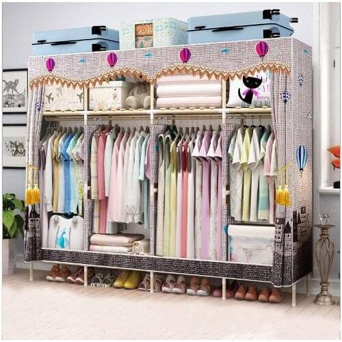 Solid wood wardrobe easy assembled wardrobe length 205 cm