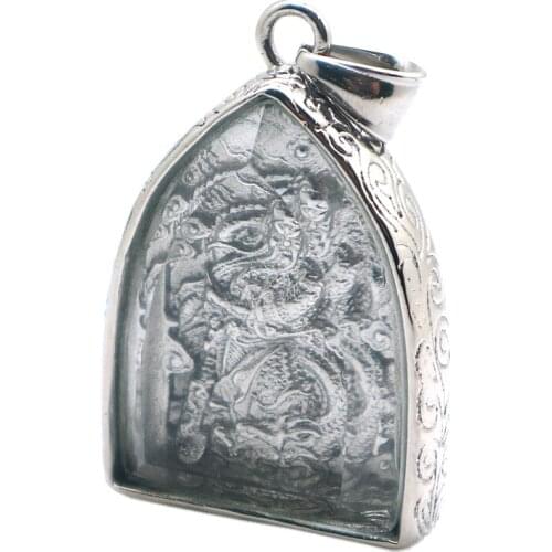 316L Stainless Steel Silver Color Guan Yu Protect Pendant