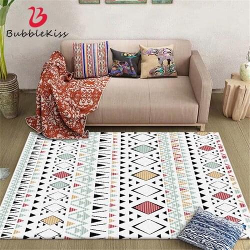 Bubble Kiss Nordic Style Geometric Pattern Thickened Area Rug Polyester Customized Carpets for Bedroom Home Decor Bedside Mats