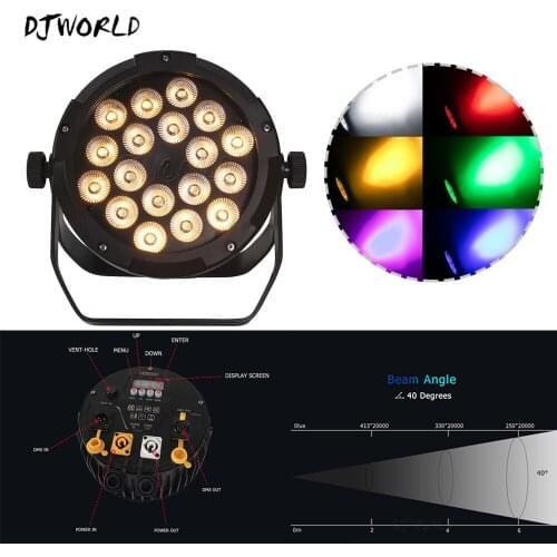 Waterproof LED Par 18x18W RGBWA+UV Lighting Control For Garden Concert Show Disco Joy Birthday Dance Bar Stage Effect Lighting