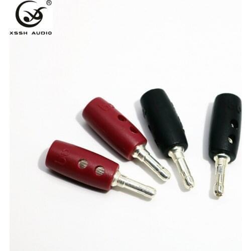 XSSH audio Hifi high-end 4Ps silver-plated BFA banana connector plug 5mm thick silver-plated horn head speaker plug