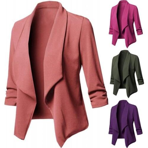 2021 New Women Long Sleeve Formal Jackets Cardigan Office Lady Slim Suit Business Autumn Outerwear Tops Blazer Feminino