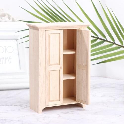 1:12 Dollhouse Miniature Wooden Storage Cabinet Wardrobe Furniture Accessories