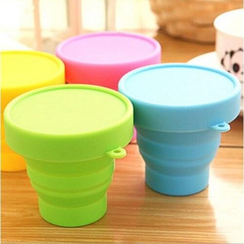 1PC Portable Silicone Folding Water Bottle Candy Silicone Traveling Foldable Kettle For Travel Outdoor Camping Drink LB 278