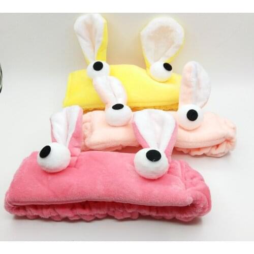 120pcs/lot new fashon womens cute rabbit ear headband/hair tie with big eye
