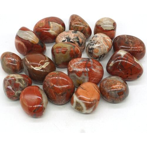 Natural Red Silver Leaf Jasper Tumbled Stone Gemstone Rock Mineral Crystal Healing Chakra Meditation Feng Shui Decor Collection
