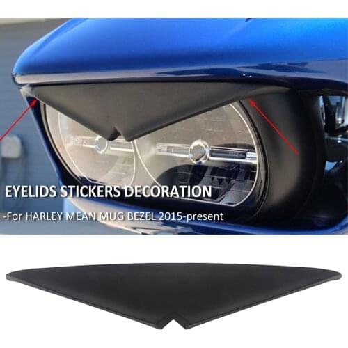 2015-2020 For Harley Touring Road Glide Ultra CVO Headlamp Headlight Eyebrow Eyelid Trim Mean Mug Bezel Trim Upper Tip Rubber