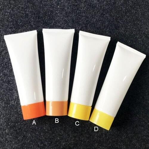 300pcs/lot 100g 100ml White Empty Plastic Squeeze Bottle Cosmetic Facial Cleanser Hand Cream Soft Tube
