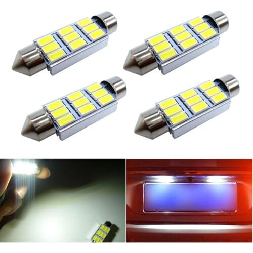 4Pcs C5W C10W LED Festoon SV8.5 9 SMD 5630 5730 LED Car Light White Car License Plate Lights Dome Reading Lamp 36mm 39mm 42mm